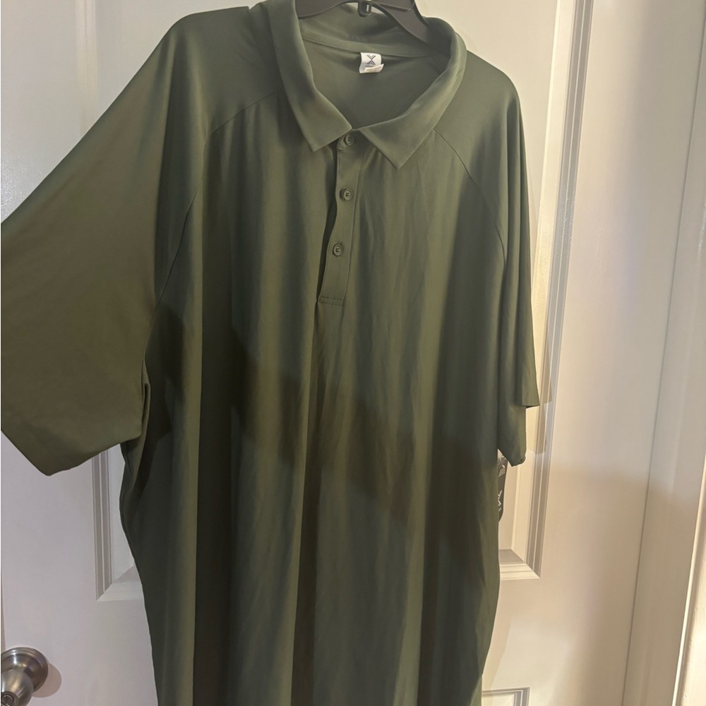 Men's Xersion Big & Tall Quick dry Cooling Green Polo Shirt Sz 4XL - Picture 3 of 7